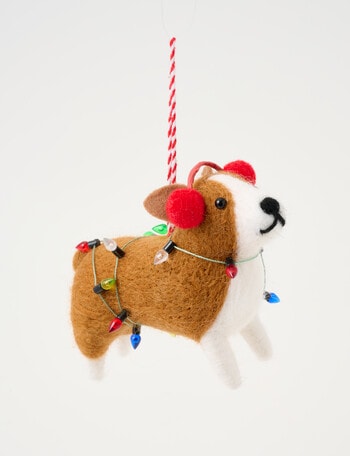 Christmas Shop Tidings & Treats Felt, Corgi in Lights product photo