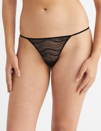 Calvin Klein All-Over Lace String Thong Brief, Black, XS-L product photo