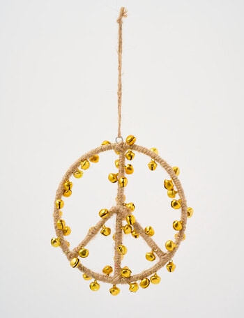 Christmas Shop Woodland Wonders Peace Sign Hanging Decoration, Gold Tone product photo