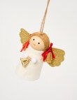 Christmas Shop Woodland Wonders Felt Angel with Bell Hanging Decor, Cream product photo View 02 S