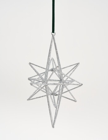 Christmas Shop Woodland Wonders Wired Star, Silver Tone product photo