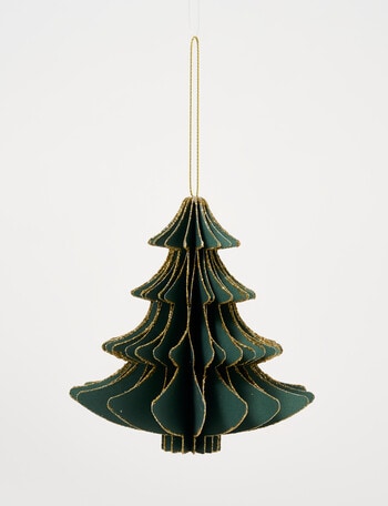 Christmas Shop Woodland Wonders Paper Tree Hanging Decoration, Green product photo