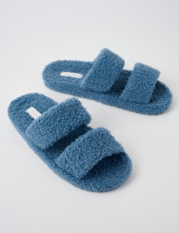 Whistle Sleep Teddy Dbl Strap Slides, Dusty Blue product photo