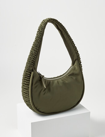 Zest Ruched Shoulder Bag, Khaki product photo