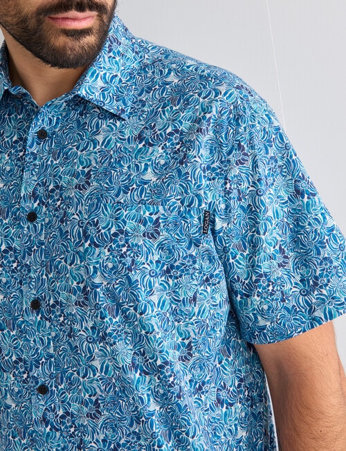 Logan Galla Short Sleeve Shirt, Teal product photo View 04 L