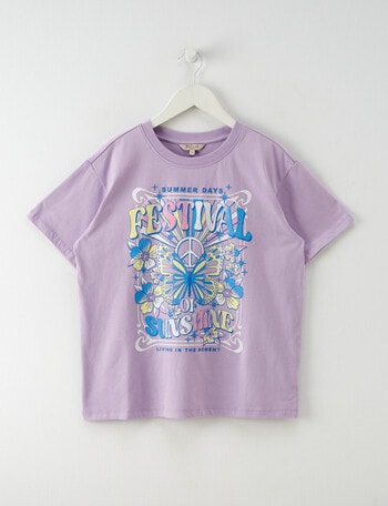 Switch Festival Short Sleeve Oversize Tee, Lilac product photo