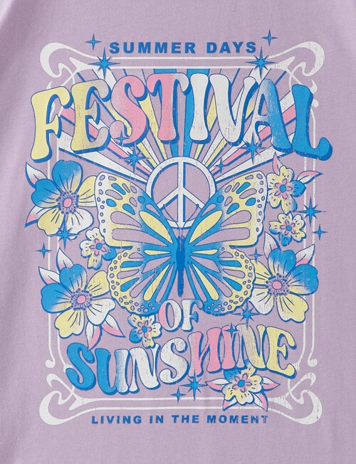 Switch Festival Short Sleeve Oversize Tee, Lilac product photo View 02 L