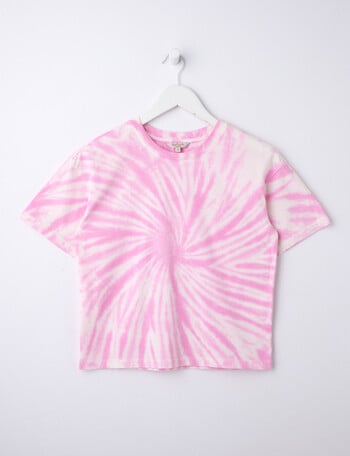 Switch Tie Dye Boxy Short Sleeve Tee, Fondant Pink product photo