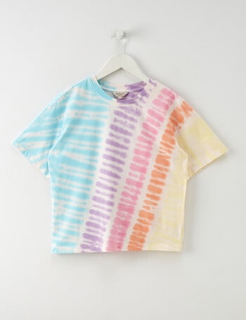 Switch Tie Dye Stripe Short Sleeve Boxy Tee, Multi product photo