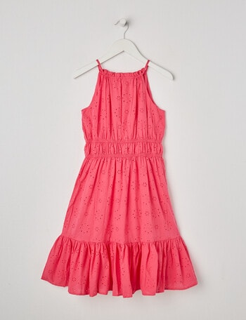 Switch Broderie Halter Dress, Hot Pink product photo