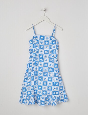 Switch Frill Hem Dress Print, Bluebell product photo