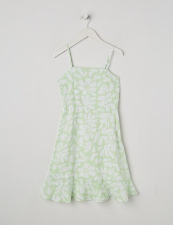 Switch Frill Hem Dress Print, Lime product photo