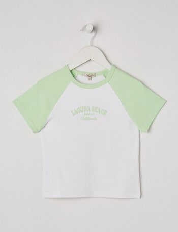 Switch Laguna Short Sleeve Crop Rib Raglan Tee, Lime product photo