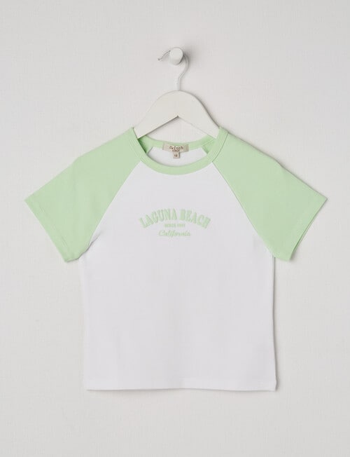 Switch Laguna Short Sleeve Crop Rib Raglan Tee, Lime product photo