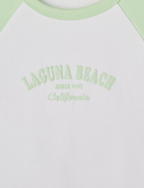 Switch Laguna Short Sleeve Crop Rib Raglan Tee, Lime product photo View 02 L