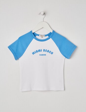 Switch Miami Short Sleeve Crop Rib Raglan Tee, Bluebell product photo