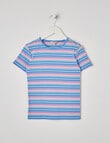 Switch Short Sleeve Yarn Dye Stripe Rib Tee, Bluebell product photo