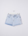 Switch Denim Raw Hem Mom Short, Light Blue product photo