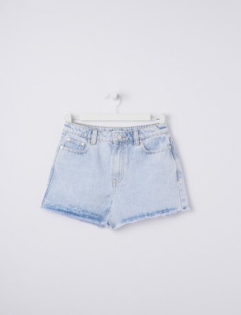 Switch Denim Raw Hem Mom Short, Light Blue product photo