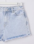 Switch Denim Raw Hem Mom Short, Light Blue product photo View 02 S