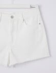 Switch Denim Raw Hem Mom Short, White product photo View 02 S