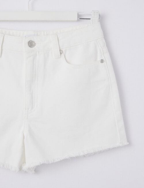 Switch Denim Raw Hem Mom Short, White product photo View 02 L