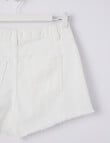 Switch Denim Raw Hem Mom Short, White product photo View 03 S