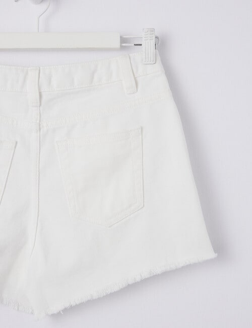 Switch Denim Raw Hem Mom Short, White product photo View 03 L