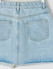 Switch Raw Hem Denim Mini Skirt, Light Blue product photo View 04 S