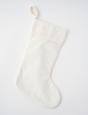 Christmas Shop Velvet Stocking, Chalk product photo