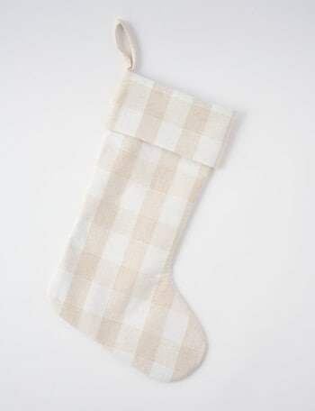 Christmas Shop Natural Check Stocking product photo