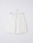 Switch Cargo Denim Short, White product photo