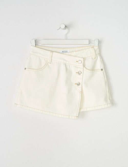 Switch Denim Skort, White product photo