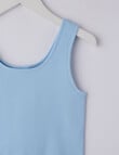 SUPERFIT GIRL Ribbed Seamless Crop Tank Top, Light Blue product photo View 02 S