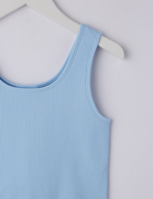 SUPERFIT GIRL Ribbed Seamless Crop Tank Top, Light Blue product photo View 02 L