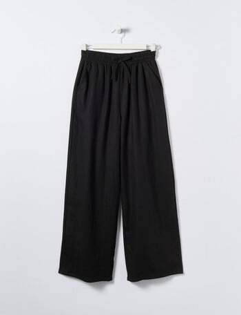 Switch Linen Blend Wide Leg Pant, Black product photo