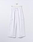 Switch Linen Blend Wide Leg Cargo Pant, White product photo