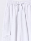 Switch Linen Blend Wide Leg Cargo Pant, White product photo View 02 S