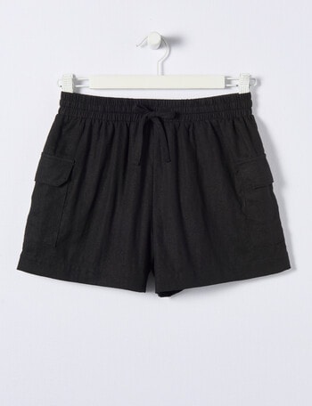 Switch Linen Blend Cargo Short, Black product photo