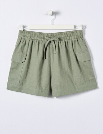 Switch Linen Blend Cargo Short, Khaki product photo