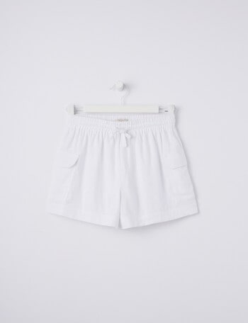 Switch Linen Blend Cargo Short, White product photo