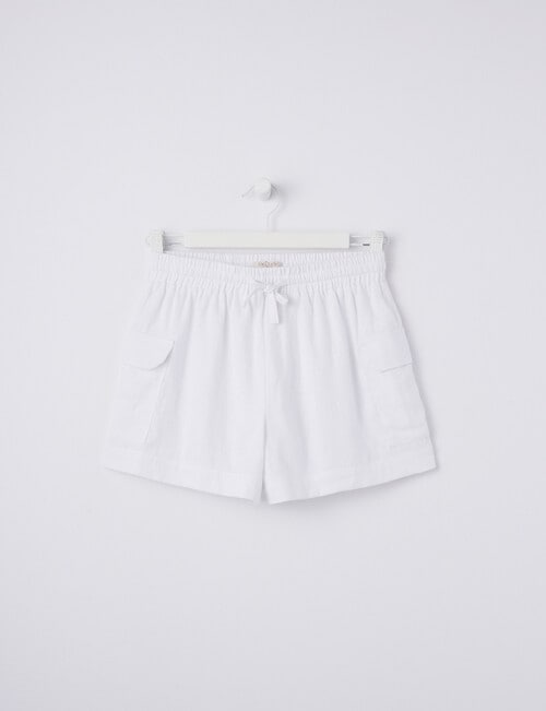 Switch Linen Blend Cargo Short, White product photo