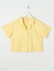 Switch Linen Blend Short Sleeve Shirt, Lemon product photo