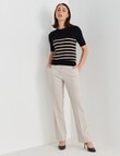 Oliver Black Stripe Short Sleeve Knit Jumper, Black product photo View 03 S