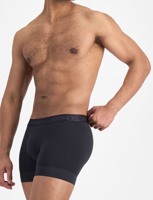 Jockey No Ride UP Grip Cotton Trunk, Black product photo View 02 L