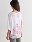 Ella J Lily Border Print Top, White product photo View 02 S