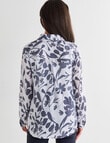 Ella J Classic Shirt, Navy Abstract product photo View 02 S