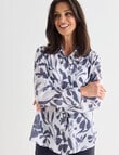 Ella J Classic Shirt, Navy Abstract product photo View 05 S