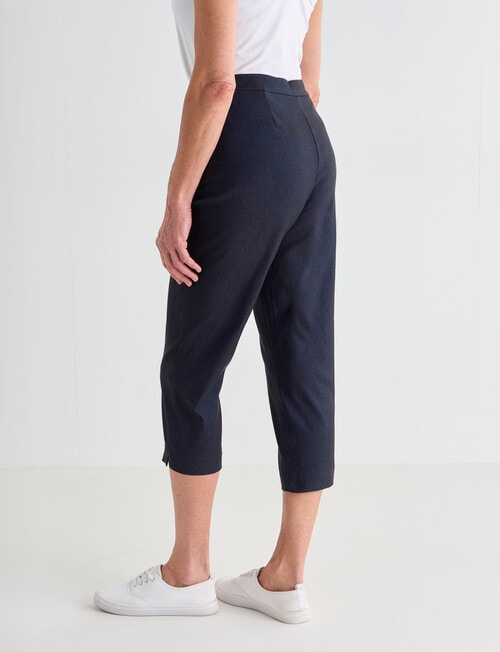 Ella J Bengaline Wide Leg Crop Pant, Washed Navy product photo View 02 L