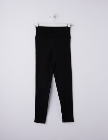 SUPERFIT GIRL High Rise Ribbed 7/8 Legging, Black product photo